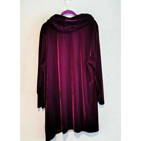 Soft Surroundings Women Plus Size 3x Velvet Cowl Neck Asymmetrical Hem Tunic Top - Picture 4 of 10